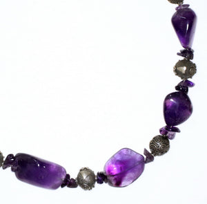 Vintage Purple Amethyst and Sterling Silver Necklace