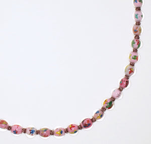 Vintage Hand Painted Glass Bead Necklace