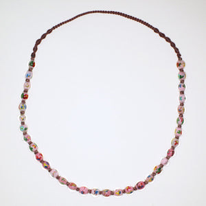 Vintage Hand Painted Glass Bead Necklace