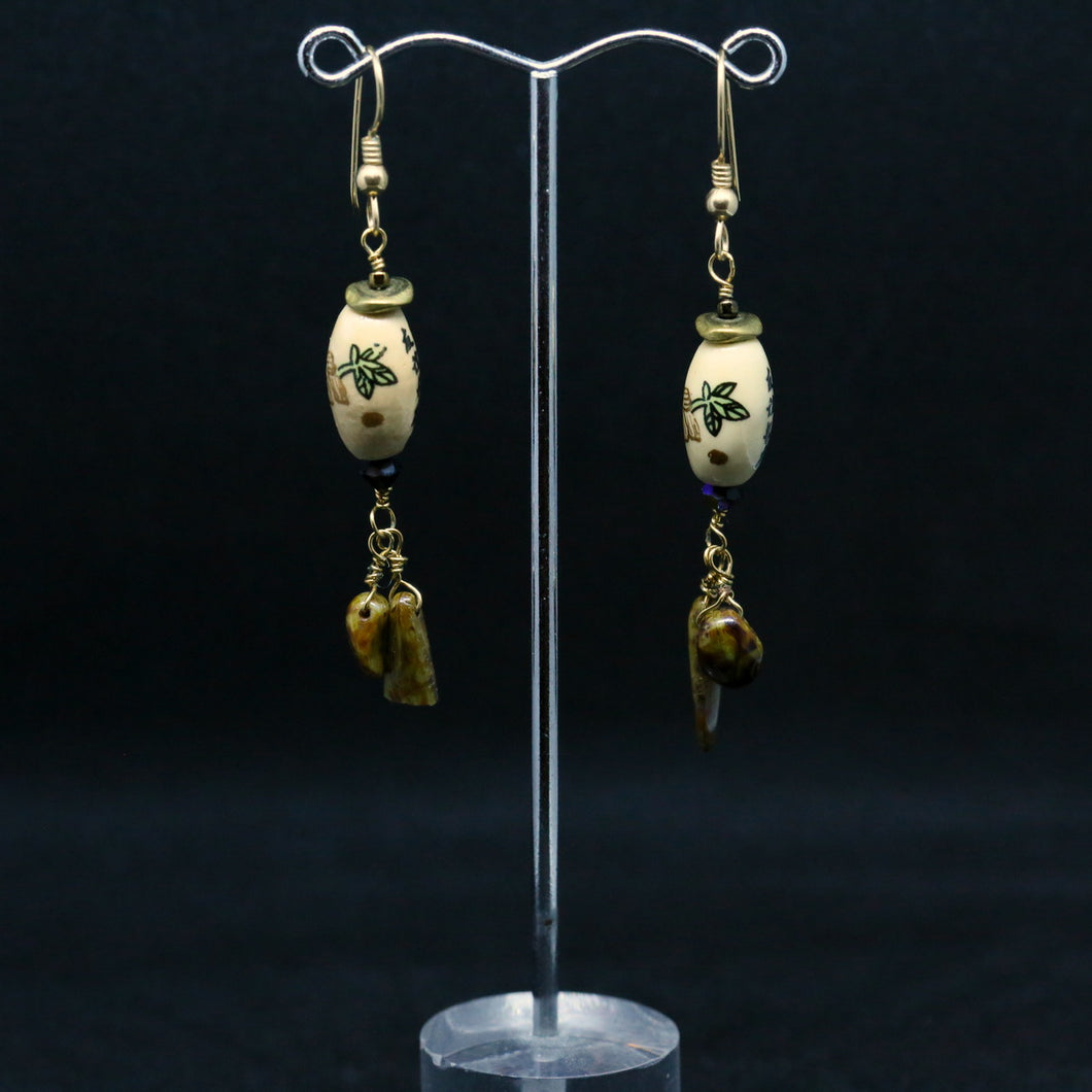 Handmade Earrings With Vintage Beads and Gems