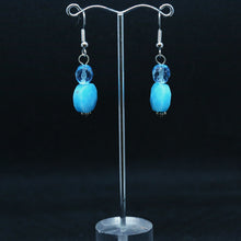 Load image into Gallery viewer, Beautiful Blue Faceted Glass Earrings by Christine Smalley
