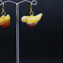 Load image into Gallery viewer, Quirky Earrings with Handmade Glass Bird Beads by Jan Cahill
