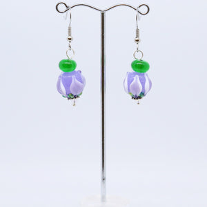 Exquisite Earrings with Lilac Glass Tulip Beads by Jan Cahill