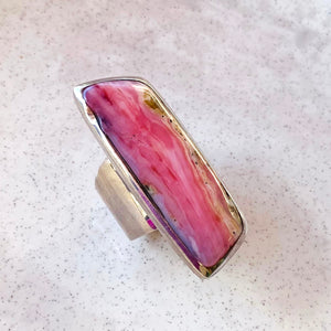 Stunning Pink Rhodochrosite Ring by Eilish Bouchier