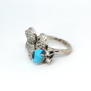 Exquisite Butterfly Platinum, Topaz & Chantilly Ring