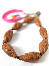 Load image into Gallery viewer, Strand of Vintage Chinese Beads Carved From Fruit Pits
