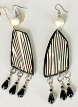 Load image into Gallery viewer, Unique Striped Polymer Clay Earrings
