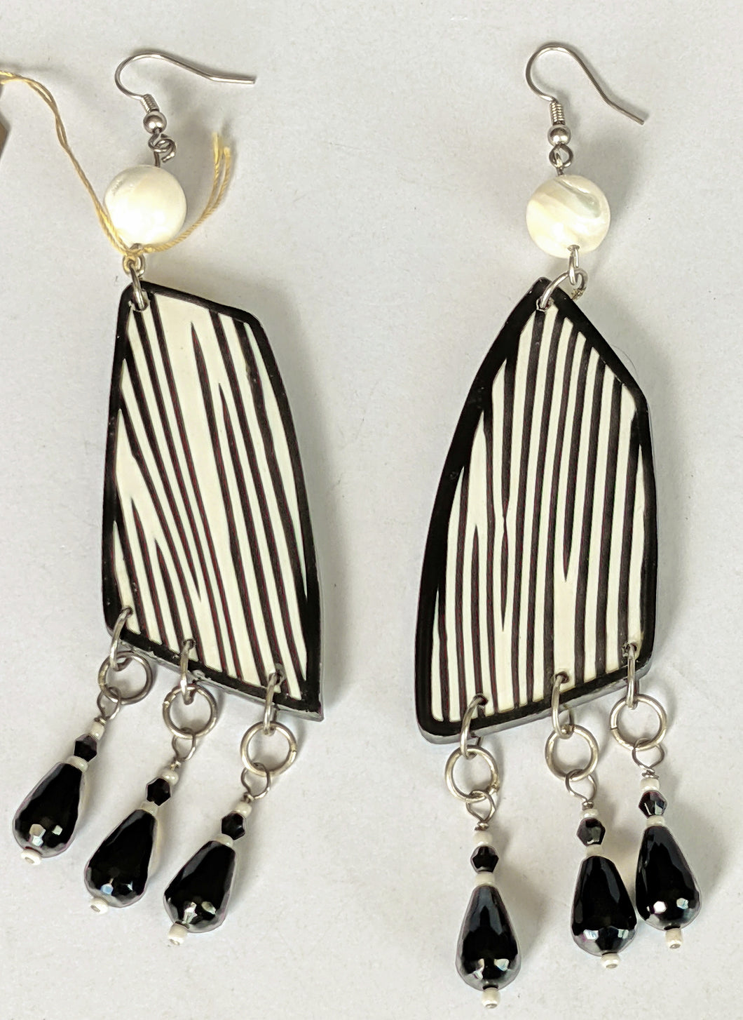 Unique Striped Polymer Clay Earrings