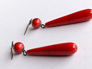 Dramatic Red Murano Glass Earrings