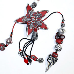 Polymer Clay 'Starburst' Necklace by Australian Artist Wendy Moore