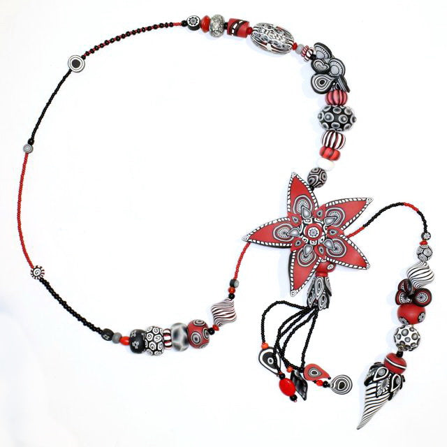 Polymer Clay 'Starburst' Necklace by Australian Artist Wendy Moore