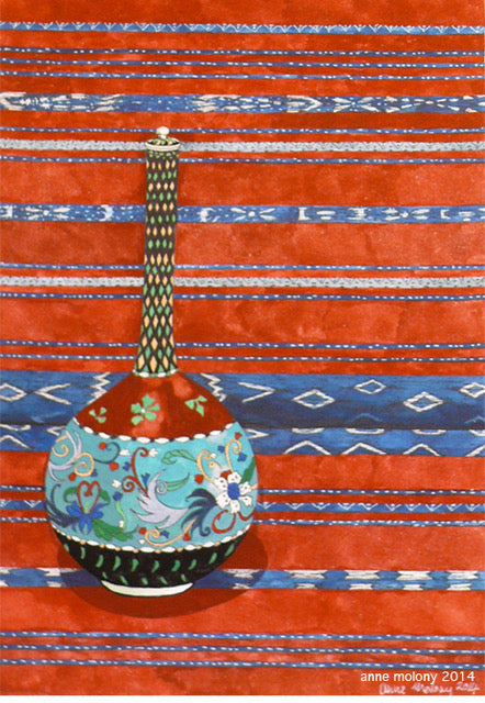 Vase with Sumba Blanket by Anne Molony