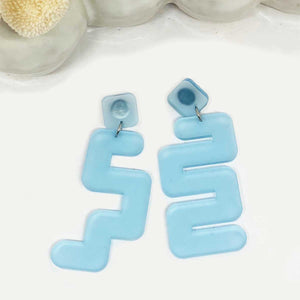 Trista - Pale Blue, semi-transparent, frosted with matching Earbutton
