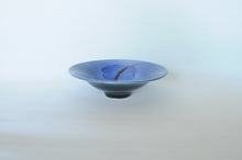 Load image into Gallery viewer, Bowl - blue with white, red splash
