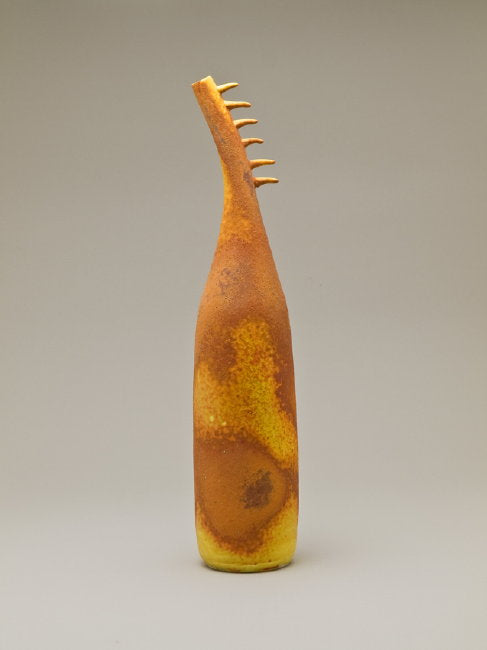 Yellow Spiked Vase - tall by Willi Michalski SOLD