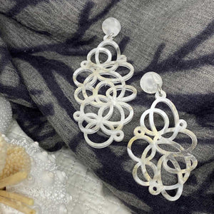 Bubbles Earrings - White Marble by Skitty Kitty