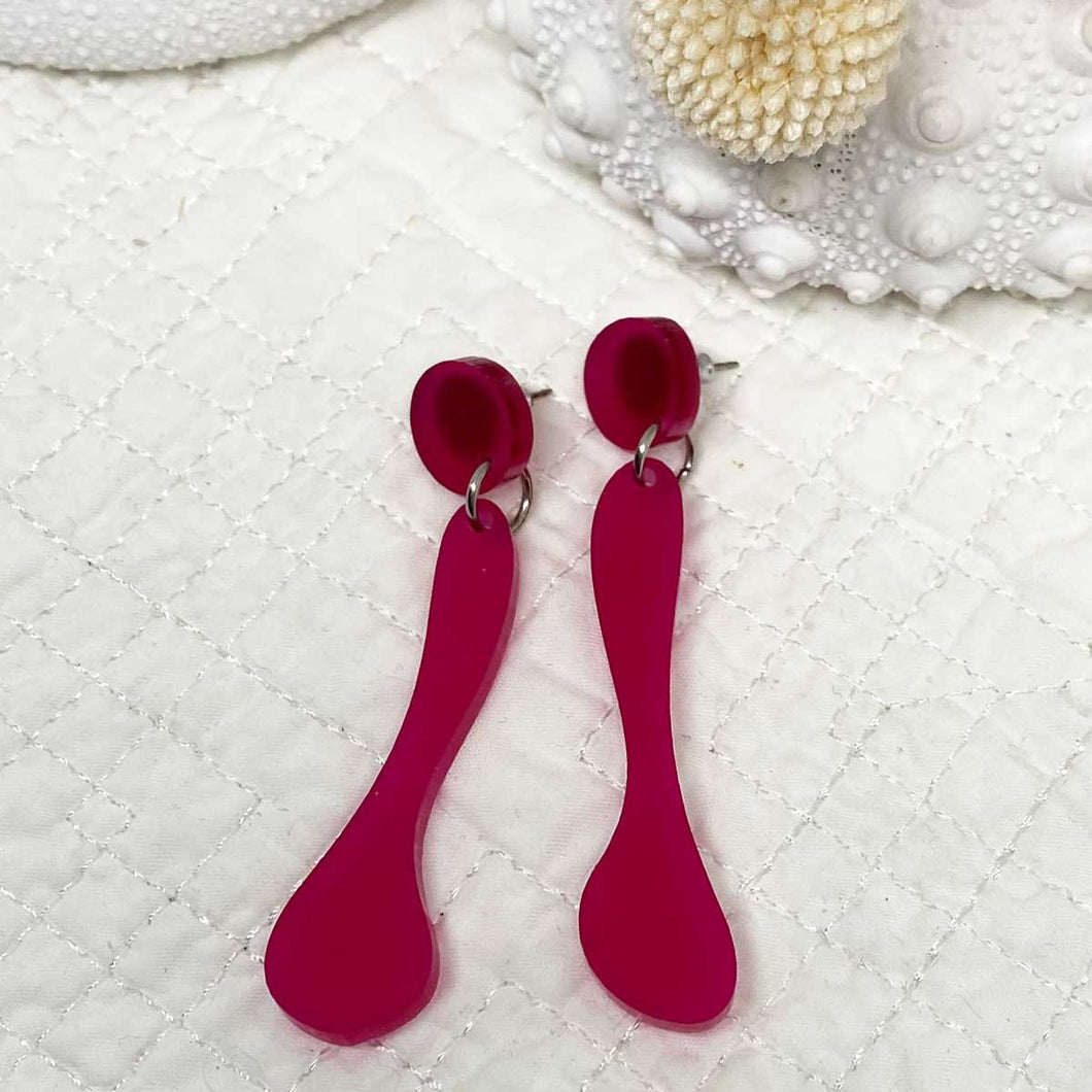 Clara Earrings - Frosted Crimson by Skitty Kitty