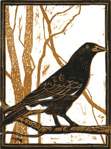 "Currawong'" - Traditional Artist's Hand Pulled Print by Mellissa Read-Devine