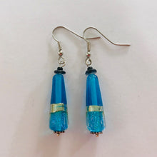Load image into Gallery viewer, Stylish Aqua Earrings with Luscious Beads by Pauline Delaney
