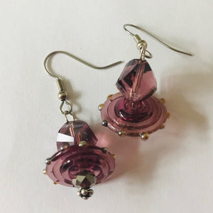Unique Pair of Earrings by Christine Smalley with Beads by Liz Deluca