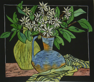 "Flannel Flowers" - Traditional Artist's Hand Pulled Print by Mellissa Read-Devine. SOLD OUT