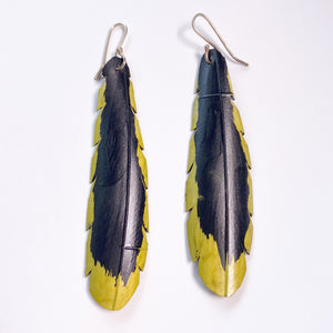 Unique Gold Tipped Rubber Earrings.