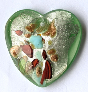 Green Glass Heart Pendant