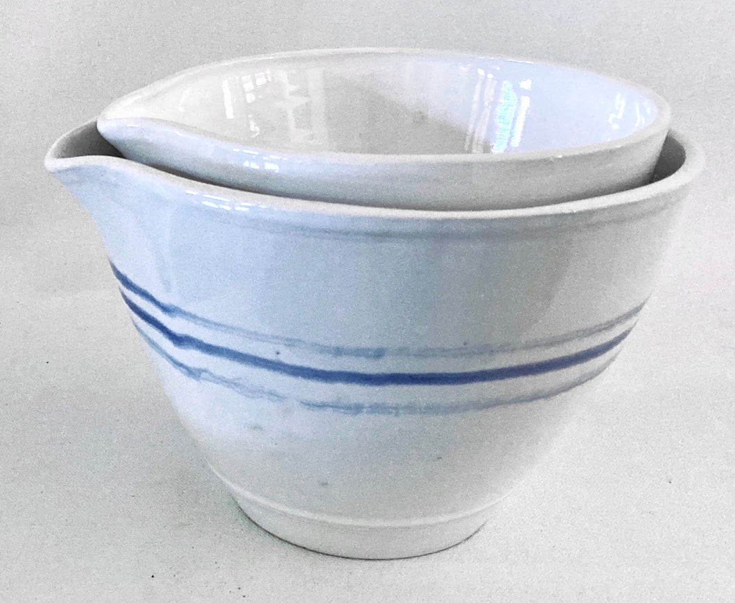 The Thin ‘Blue Line’ Set of 2 Bowls by Susan Hulland