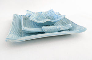 Blue Glazed Nesting Plates by Susan Hulland