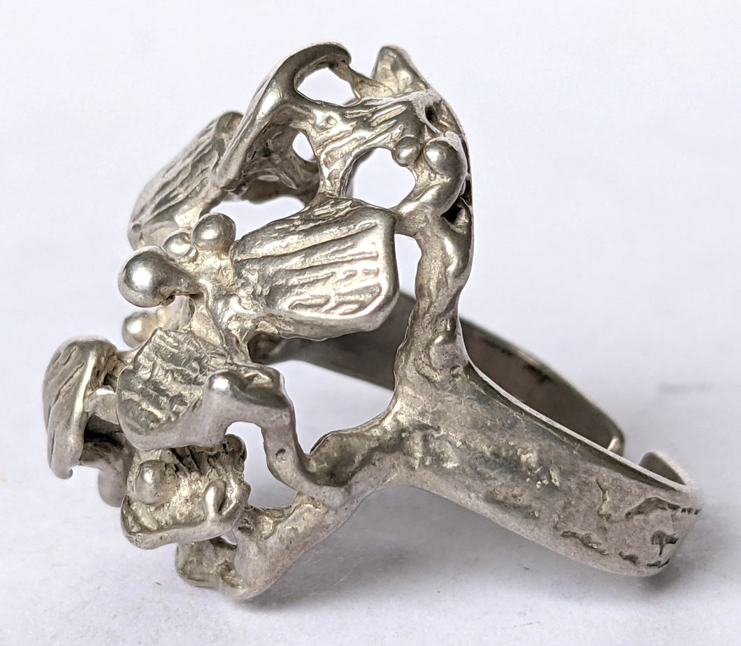 Vintage Silver Floral Ring
